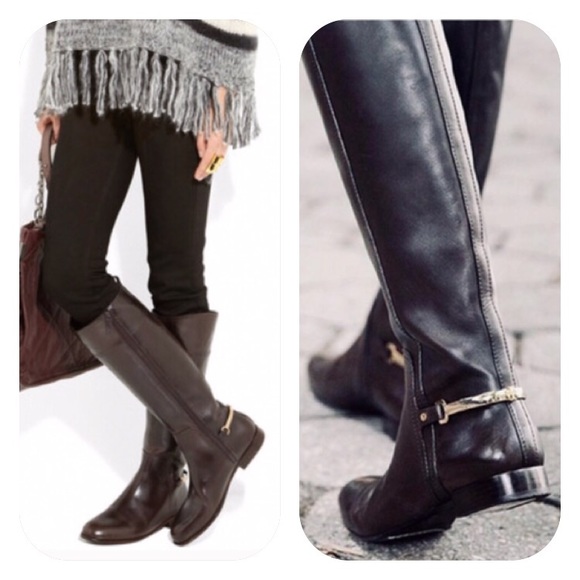 Black leather riding boots